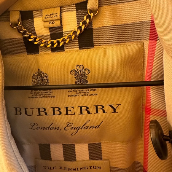 Burberry Kensington trench coat men short tan sz 50 (40 US)